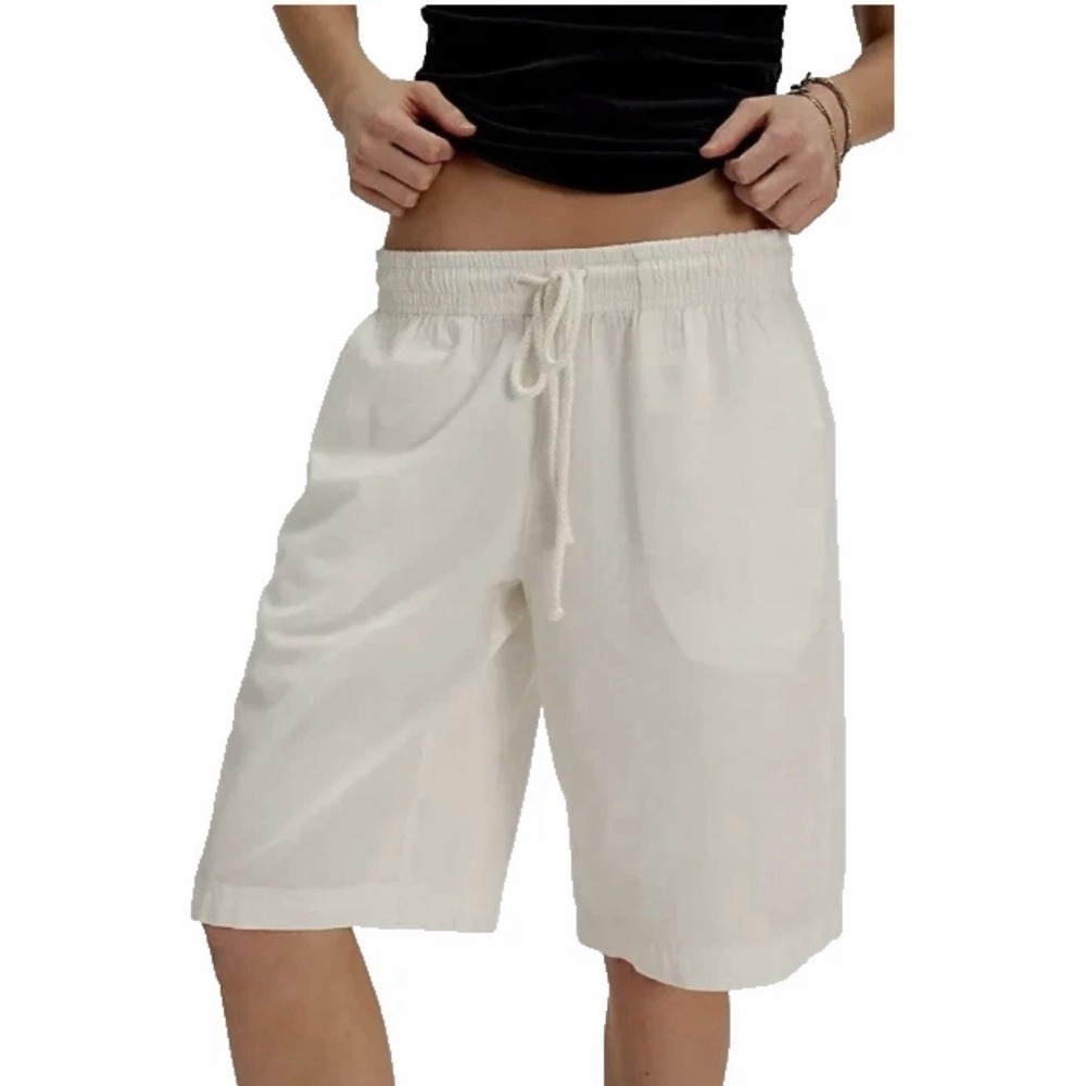 Free people Women's Saylor Poplin Pull-On Shorts White Size N NWT